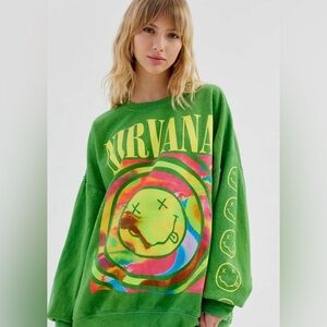 Green urban outfitters Nirvana hoodie - size L/XL